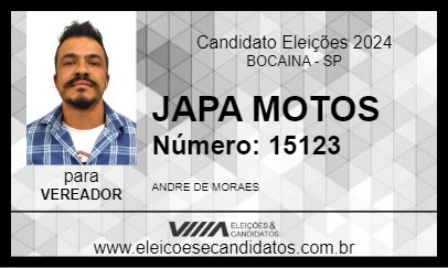 Candidato JAPA MOTOS 2024 - BOCAINA - Eleições