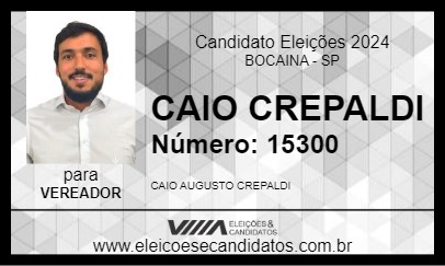 Candidato CAIO CREPALDI 2024 - BOCAINA - Eleições