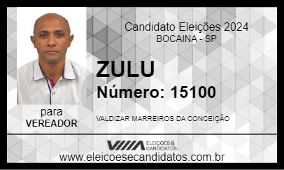 Candidato ZULU 2024 - BOCAINA - Eleições