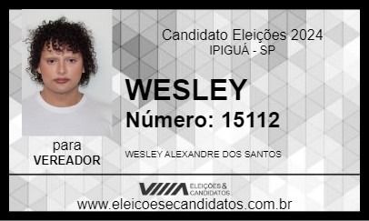 Candidato WESLEY 2024 - IPIGUÁ - Eleições