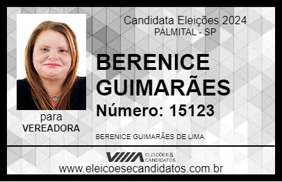 Candidato BERENICE LIMA 2024 - PALMITAL - Eleições