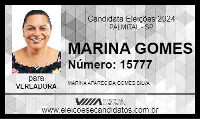 Candidato MARINA GOMES 2024 - PALMITAL - Eleições