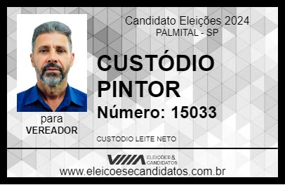 Candidato CUSTÓDIO PINTOR 2024 - PALMITAL - Eleições