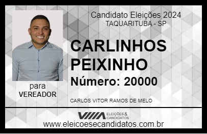 Candidato CARLINHOS PEIXINHO 2024 - TAQUARITUBA - Eleições