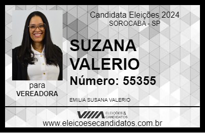 Candidato SUZANA VALERIO 2024 - SOROCABA - Eleições