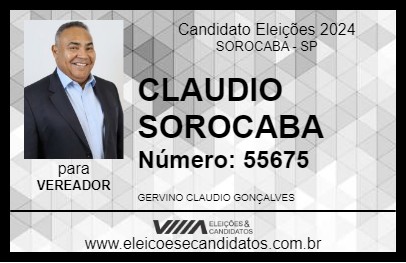 Candidato CLAUDIO SOROCABA 2024 - SOROCABA - Eleições