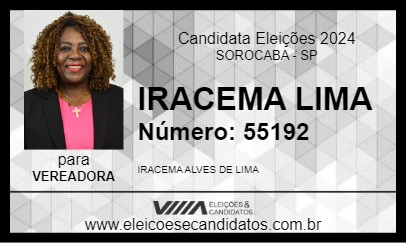 Candidato IRACEMA LIMA 2024 - SOROCABA - Eleições