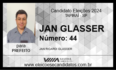 Candidato JAN GLASSER 2024 - TAPIRAÍ - Eleições