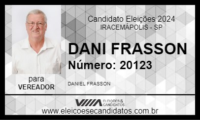 Candidato DANI DO MERCADO 2024 - IRACEMÁPOLIS - Eleições