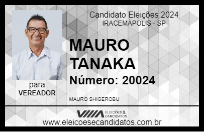 Candidato MAURO TANAKA 2024 - IRACEMÁPOLIS - Eleições