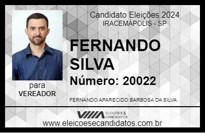 Candidato FERNANDO SILVA 2024 - IRACEMÁPOLIS - Eleições