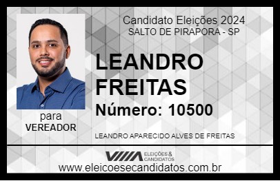 Candidato LEANDRO FREITAS 2024 - SALTO DE PIRAPORA - Eleições