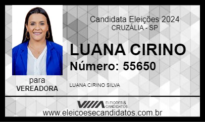 Candidato LUANA CIRINO 2024 - CRUZÁLIA - Eleições