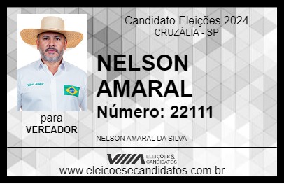 Candidato NELSON AMARAL 2024 - CRUZÁLIA - Eleições