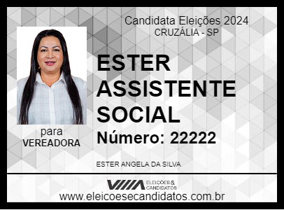 Candidato ESTER ASSISTENTE SOCIAL 2024 - CRUZÁLIA - Eleições