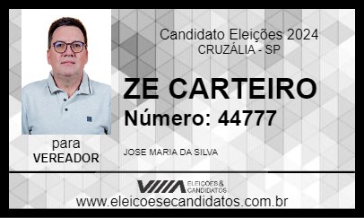 Candidato ZE CARTEIRO 2024 - CRUZÁLIA - Eleições