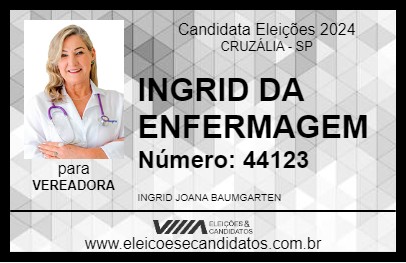 Candidato INGRID DA ENFERMAGEM 2024 - CRUZÁLIA - Eleições