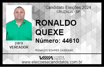 Candidato RONALDO QUEXE 2024 - CRUZÁLIA - Eleições