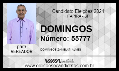 Candidato DOMINGOS 2024 - ITAPIRA - Eleições