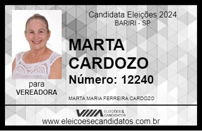 Candidato MARTA CARDOZO 2024 - BARIRI - Eleições