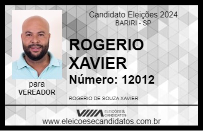 Candidato ROGERIO XAVIER 2024 - BARIRI - Eleições