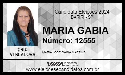 Candidato MARIA GABIA 2024 - BARIRI - Eleições