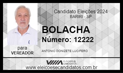 Candidato BOLACHA 2024 - BARIRI - Eleições