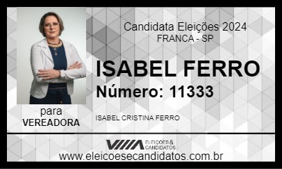 Candidato ISABEL FERRO 2024 - FRANCA - Eleições