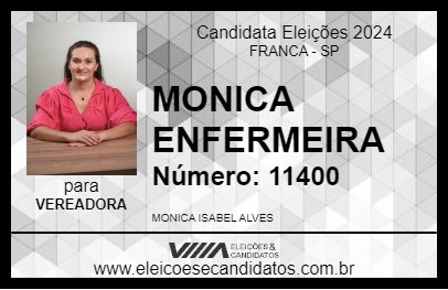 Candidato MONICA ENFERMEIRA 2024 - FRANCA - Eleições