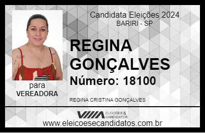 Candidato REGINA GONÇALVES 2024 - BARIRI - Eleições