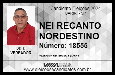 Candidato NEI RECANTO NORDESTINO 2024 - BARIRI - Eleições