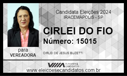 Candidato CIRLEI DO FIO 2024 - IRACEMÁPOLIS - Eleições