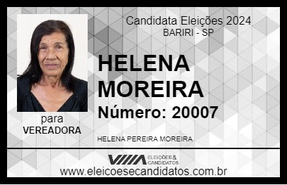 Candidato HELENA MOREIRA 2024 - BARIRI - Eleições