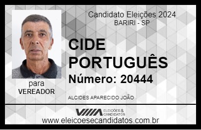 Candidato CIDE PORTUGUÊS 2024 - BARIRI - Eleições