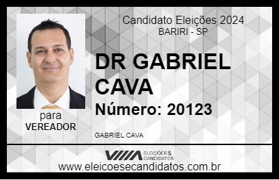 Candidato DR GABRIEL CAVA 2024 - BARIRI - Eleições