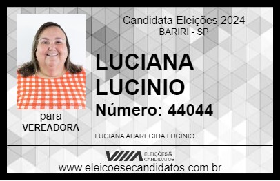 Candidato LUCIANA LUCINIO 2024 - BARIRI - Eleições