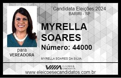 Candidato MYRELLA SOARES 2024 - BARIRI - Eleições