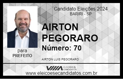 Candidato AIRTON PEGORARO 2024 - BARIRI - Eleições