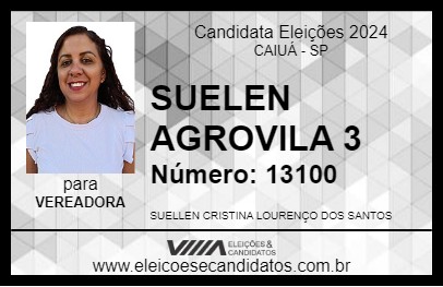 Candidato SUELEN AGROVILA 3 2024 - CAIUÁ - Eleições