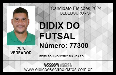 Candidato DIDIX DO FUTSAL 2024 - BEBEDOURO - Eleições