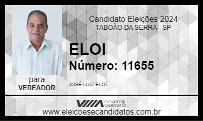 Candidato ELOI 2024 - TABOÃO DA SERRA - Eleições