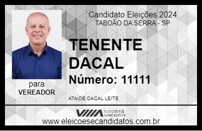 Candidato TENENTE DACAL 2024 - TABOÃO DA SERRA - Eleições