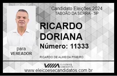 Candidato RICARDO DORIANA 2024 - TABOÃO DA SERRA - Eleições