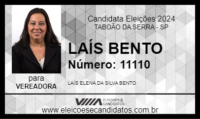 Candidato LAÍS BENTO 2024 - TABOÃO DA SERRA - Eleições