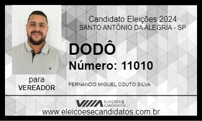 Candidato DODÔ 2024 - SANTO ANTÔNIO DA ALEGRIA - Eleições