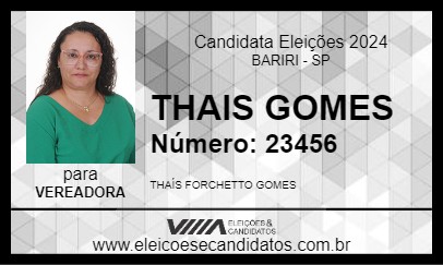 Candidato THAIS GOMES 2024 - BARIRI - Eleições