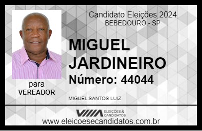 Candidato MIGUEL JARDINEIRO 2024 - BEBEDOURO - Eleições