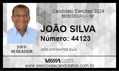 Candidato JOÃO SILVA 2024 - BEBEDOURO - Eleições