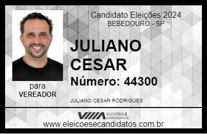 Candidato JULIANO CESAR 2024 - BEBEDOURO - Eleições