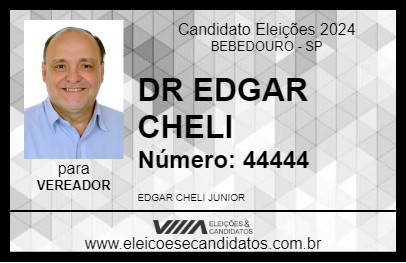 Candidato DR EDGAR CHELI 2024 - BEBEDOURO - Eleições